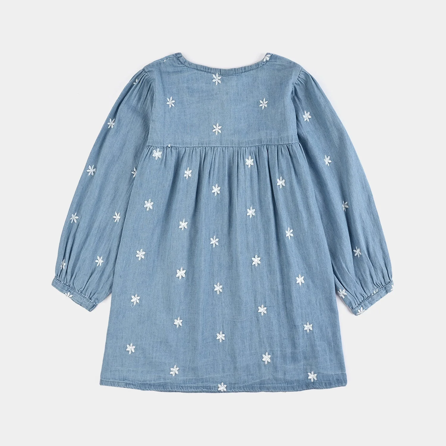 Girls Tencel Denim (Light Denim) Emb Top Daisy-LT.Blue - Image 3