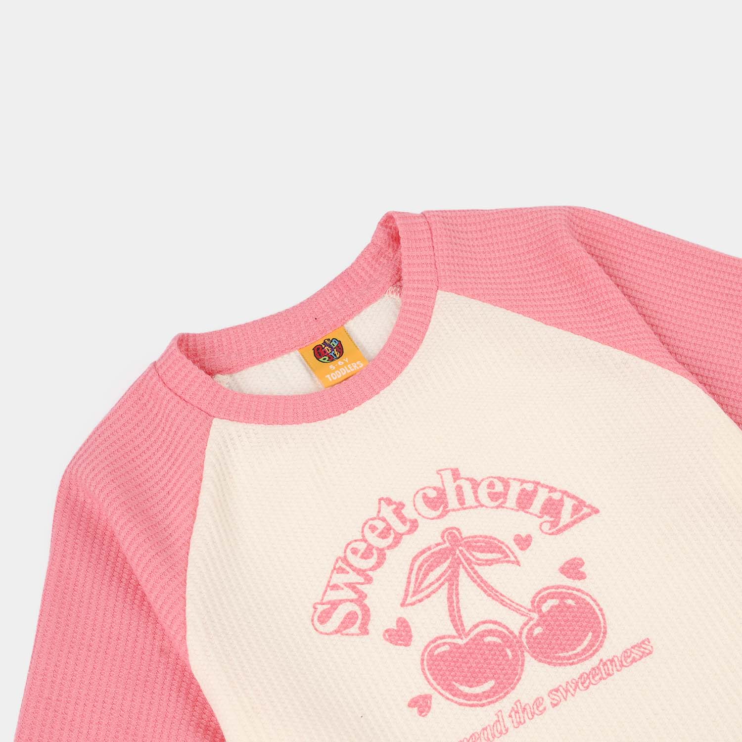 Girls Thermal T-Shirt (Sweet Cherry) - White - Image 2
