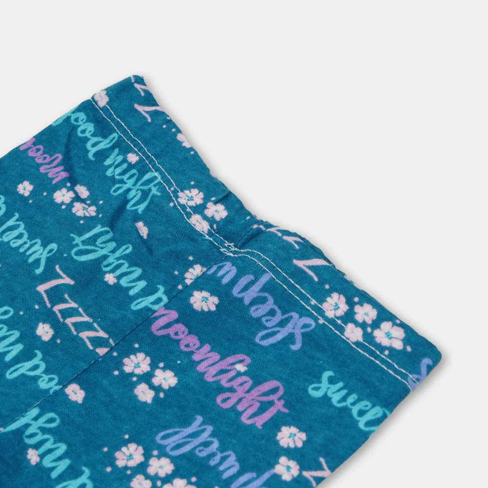 Girls Tight Printed Moon Light - Teal Green - Image 2