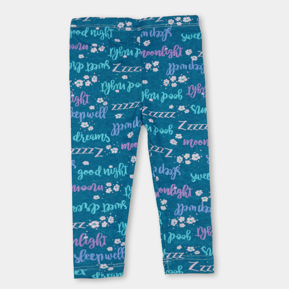 Girls Tight Printed Moon Light - Teal Green - Image 3