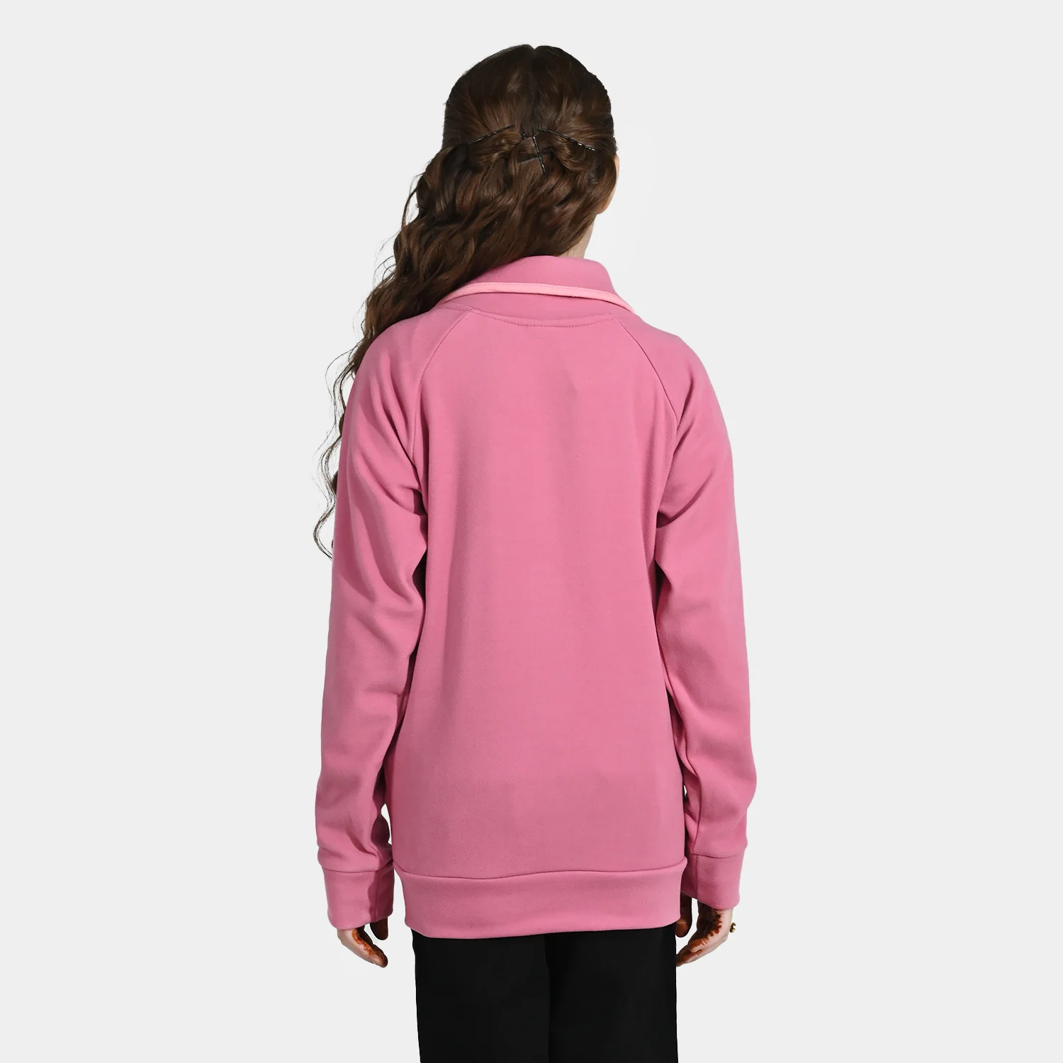 Girls Velour Jacket Love - Pink - Image 6