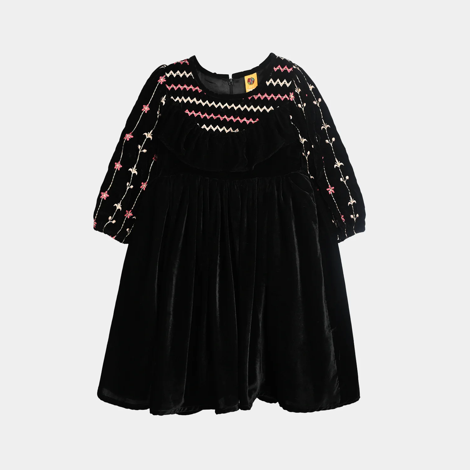 Girls Velvet Fancy Frock-Grace-BLACK