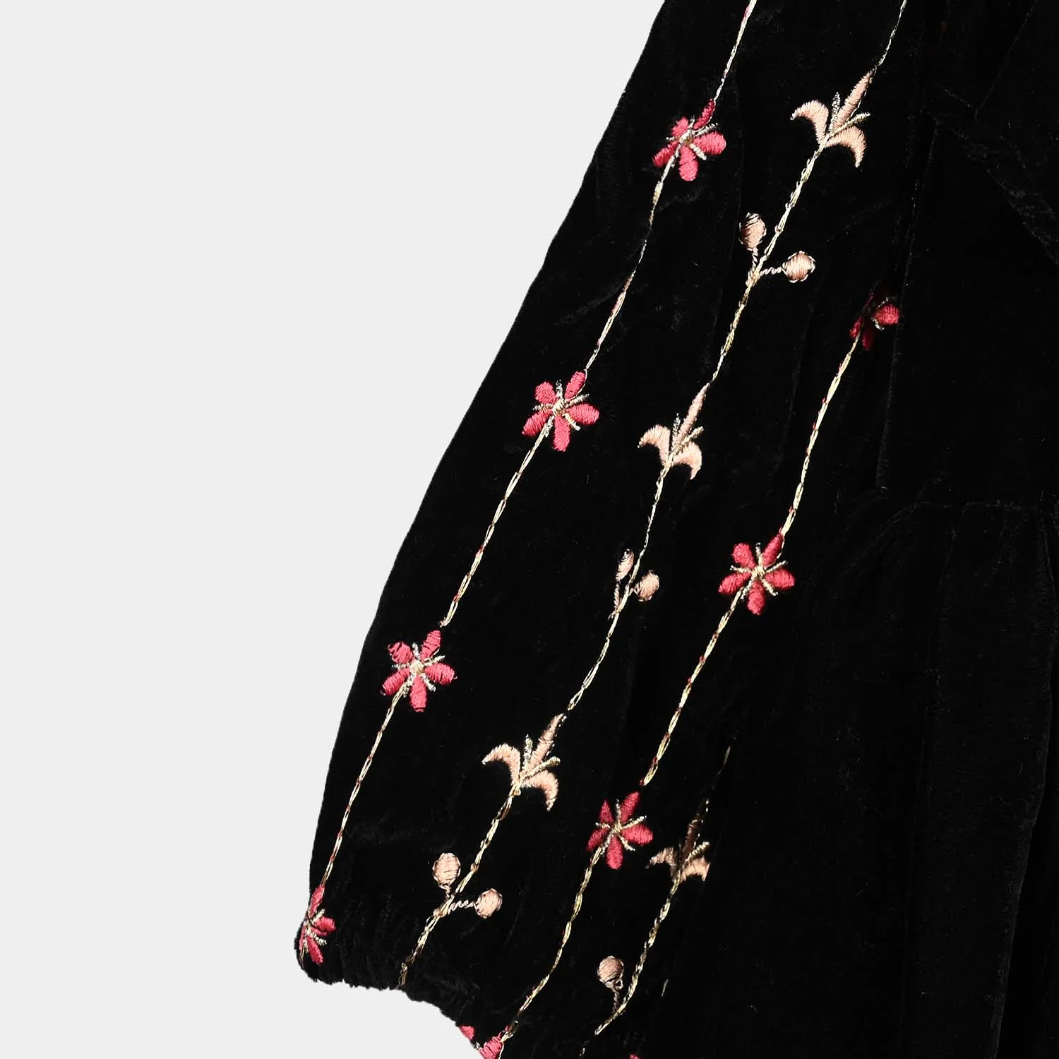 Girls Velvet Fancy Frock-Grace-BLACK - Image 3