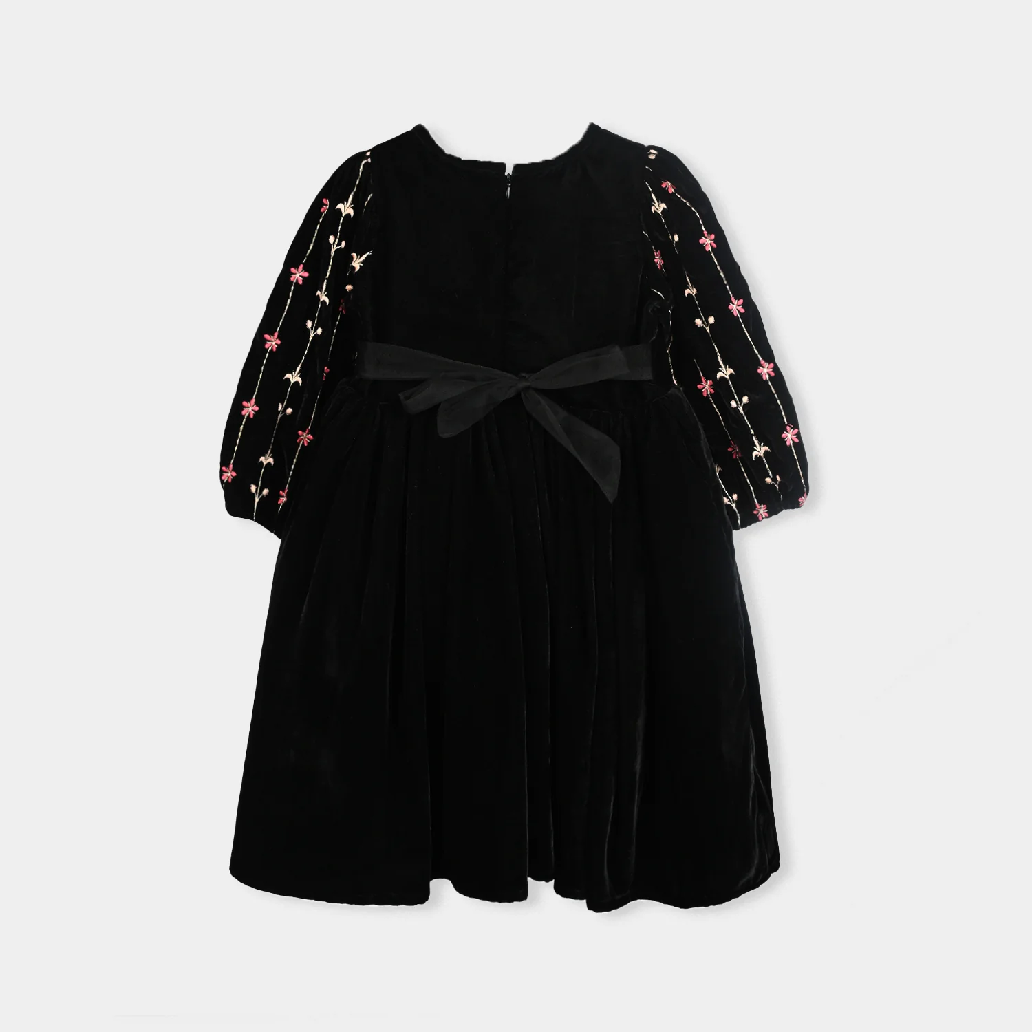 Girls Velvet Fancy Frock-Grace-BLACK - Image 4