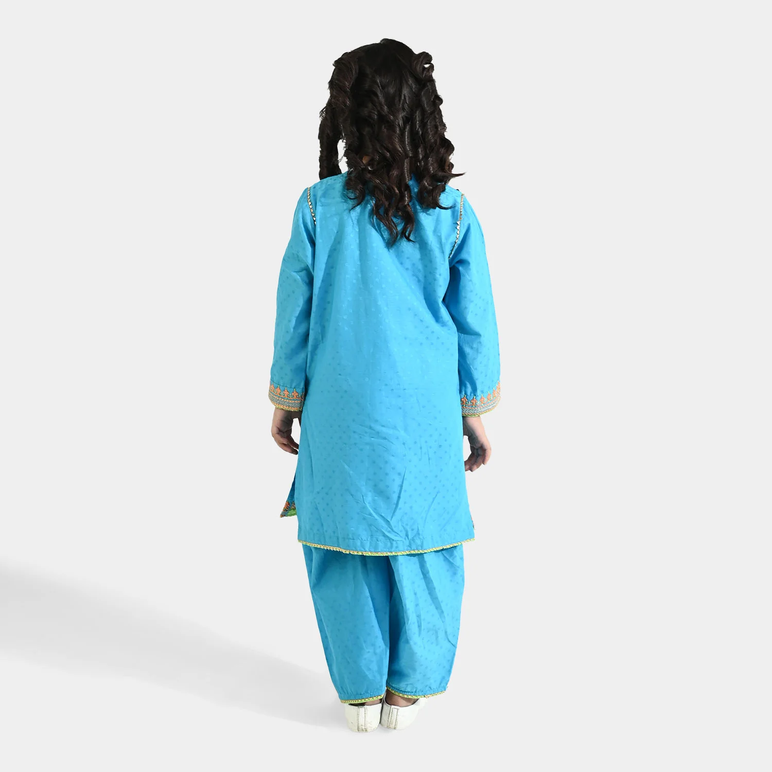 Girls Viscose 3-Pc Set (Falak) - Teal Blue/Green - Image 7