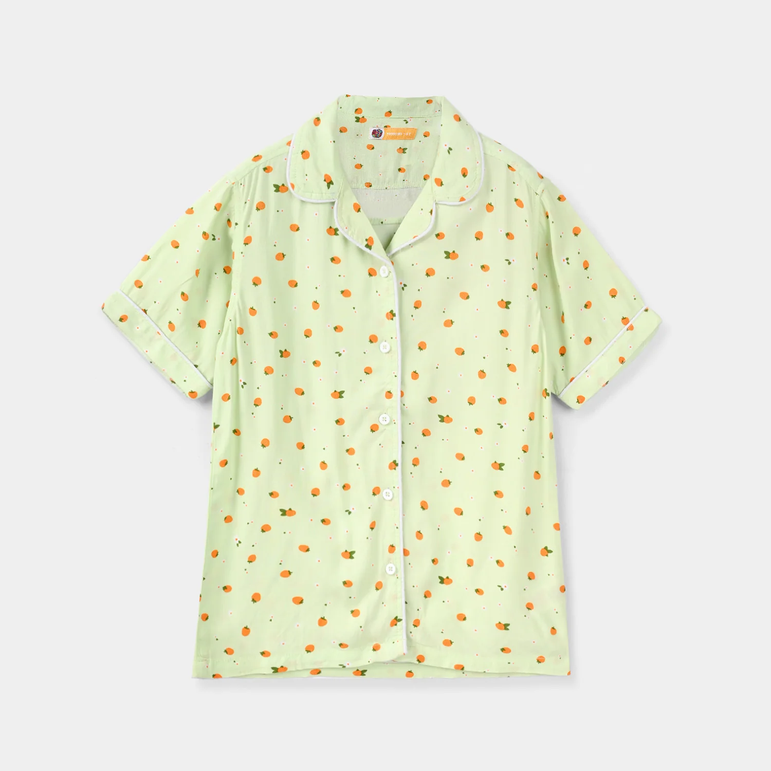 Girls Viscose Nightwear (Strawberries) - Light Green - Image 2