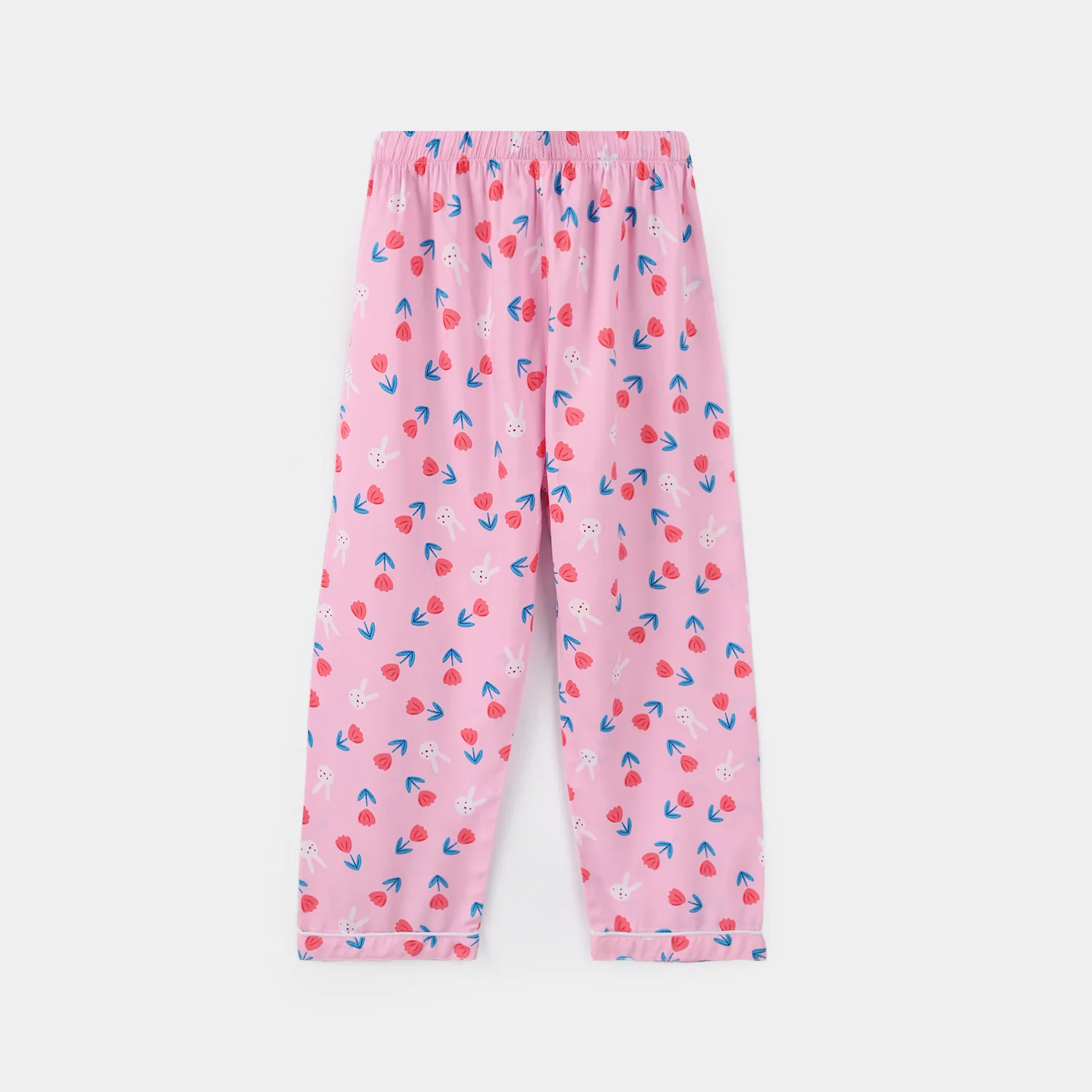 Girls Viscose Nightwear (Rabbit & Flower) - Pink - Image 6