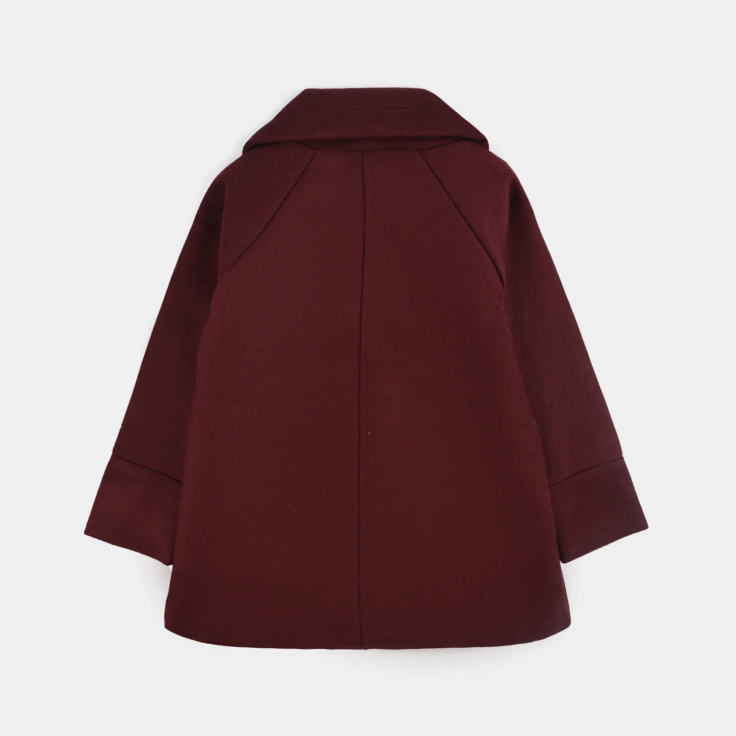 Girls Wool Trench Coat Princess-MAROON - Image 6