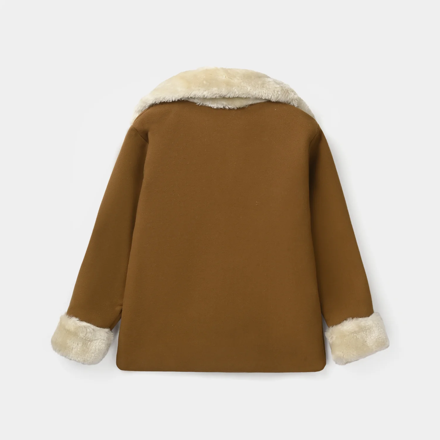 Girls Wool Jacket Crochet - Brown - Image 5