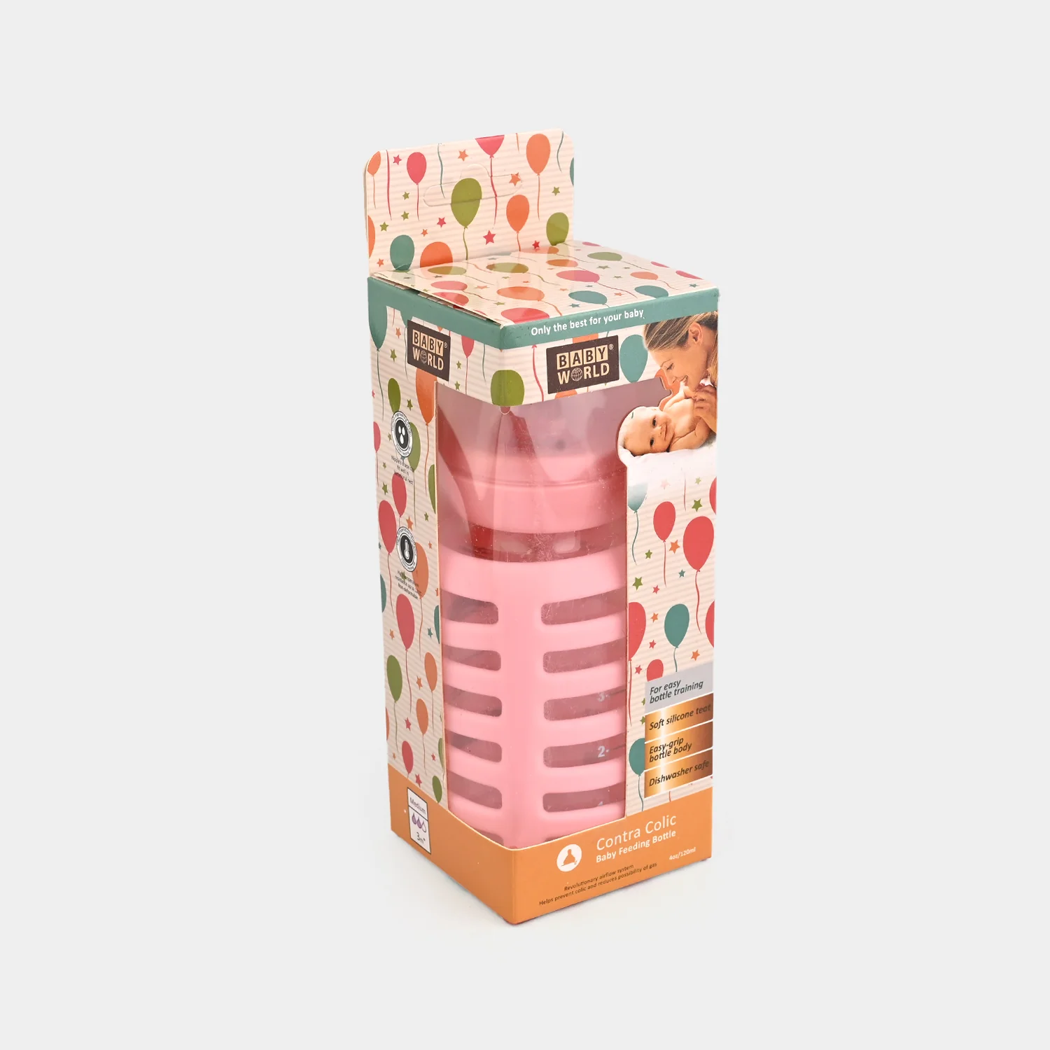 Baby Glass Feeding Bottle | 120ml - Image 3