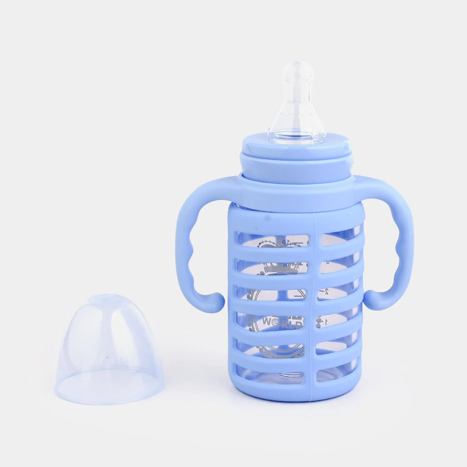 Baby Glass Feeding Bottle | 120ml with Handles - Image 2
