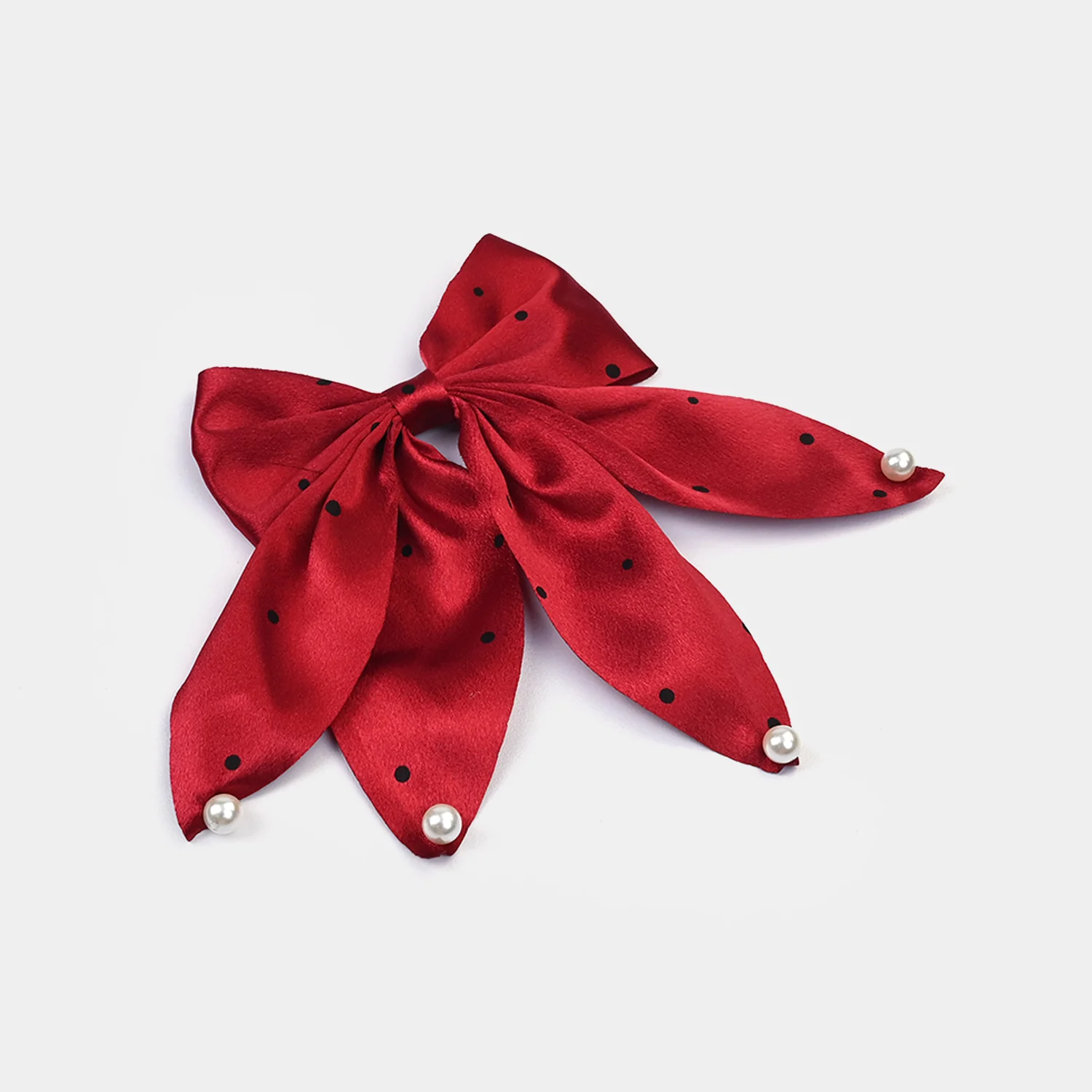 Cute Fabric Bow Hair Pin with Metal Clip