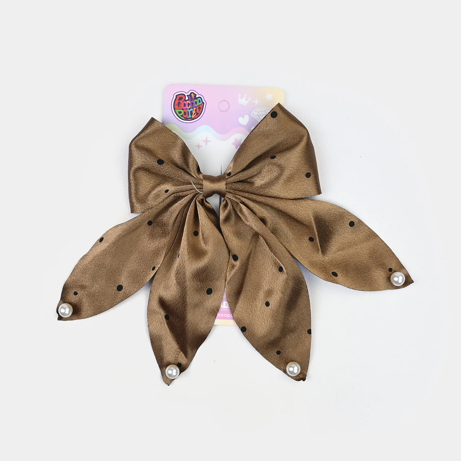 Cute Fabric Bow Hair Pin with Metal Clip - Image 3