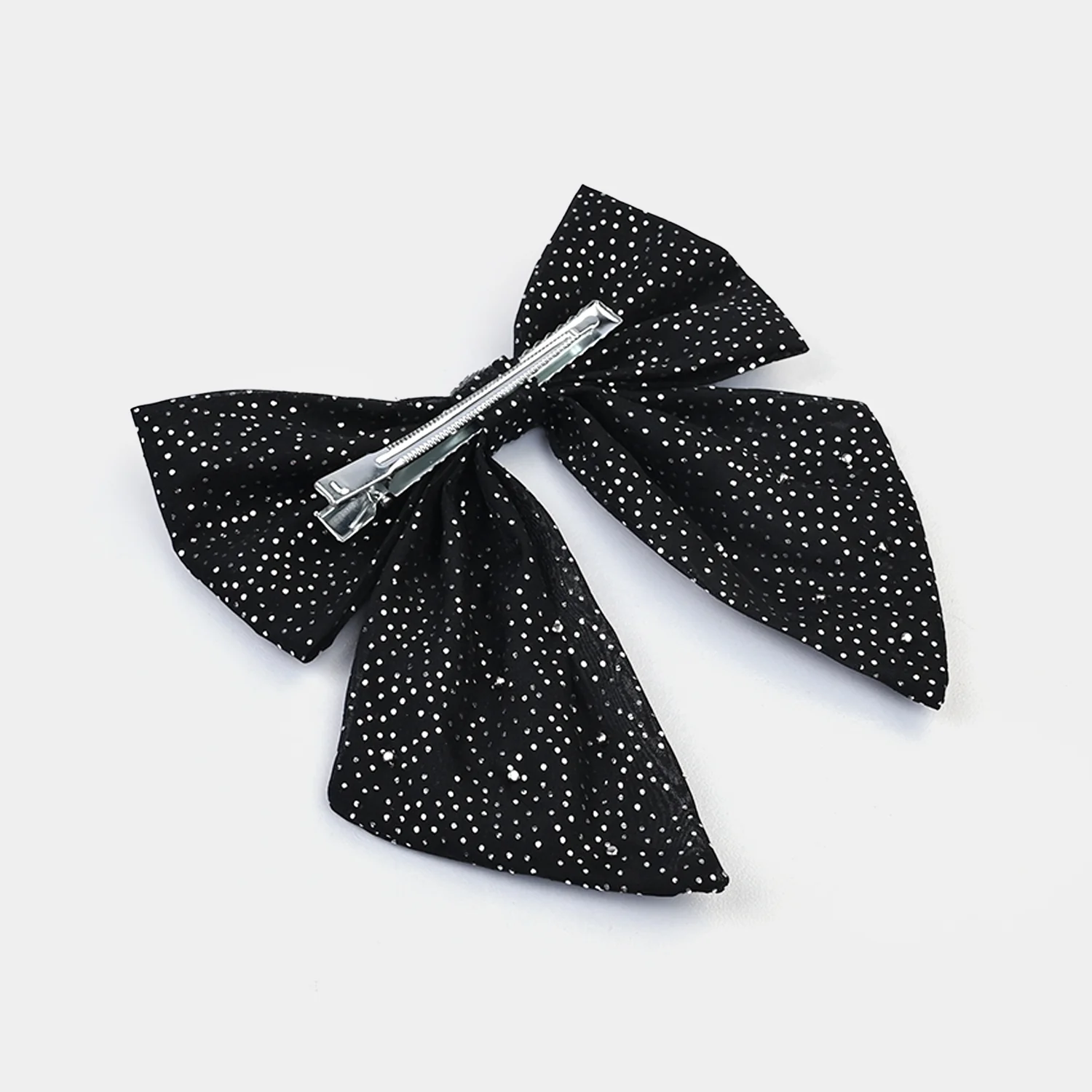 Cute Fabric Bow Hair Pin with Metal Clip - Image 2