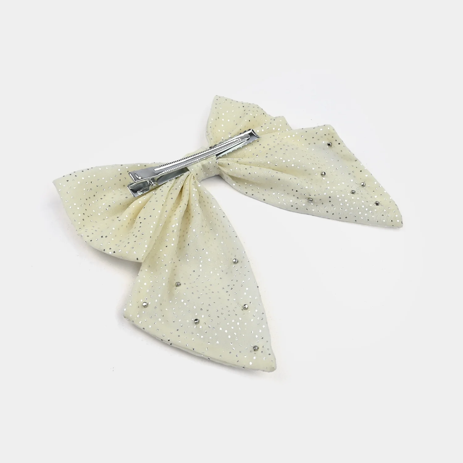 Cute Fabric Bow Hair Pin with Metal Clip - Image 4