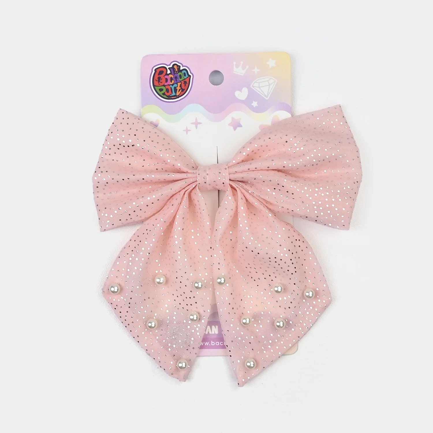 Cute Fabric Bow Hair Pin with Metal Clip - Image 3