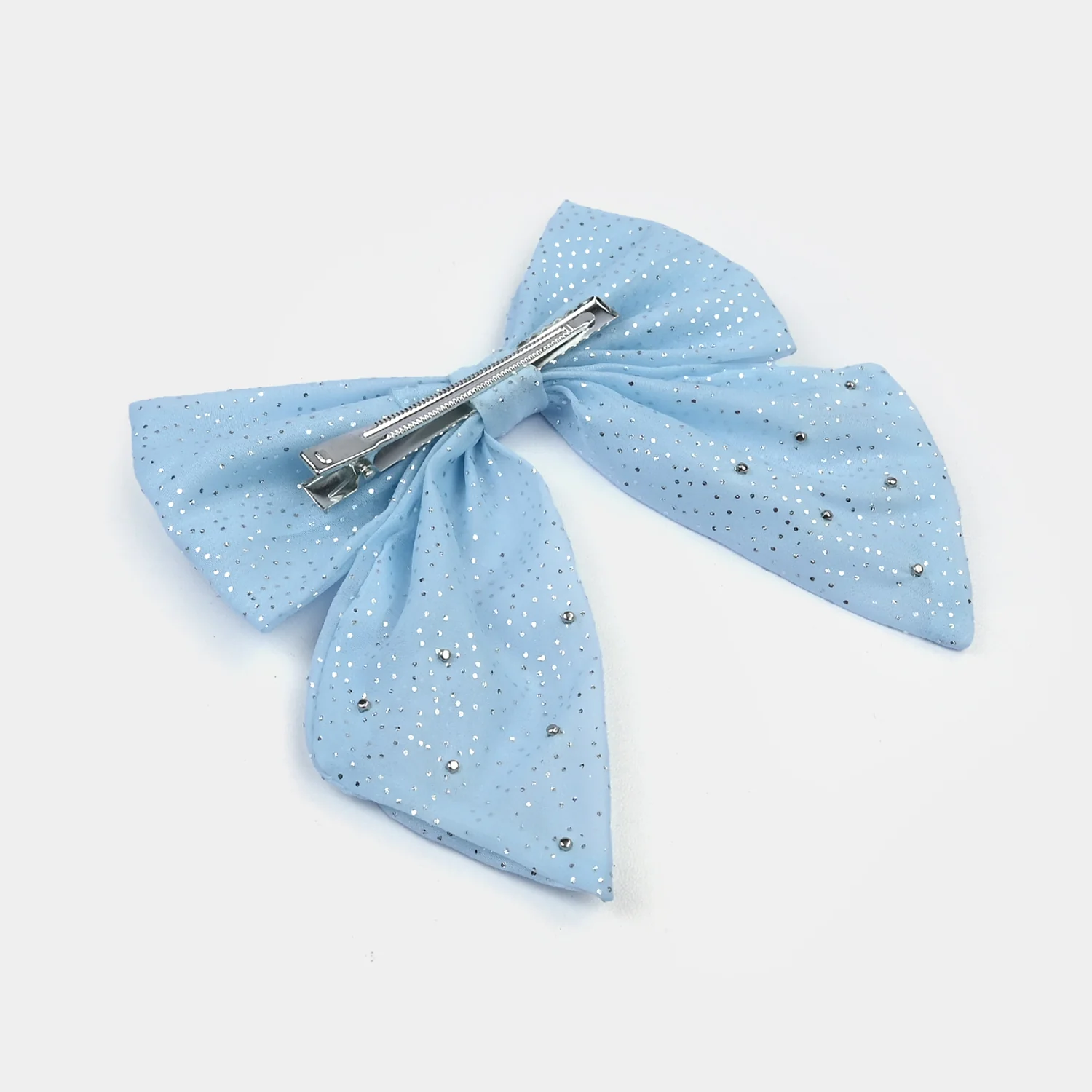 Cute Fabric Bow Hair Pin with Metal Clip - Image 4