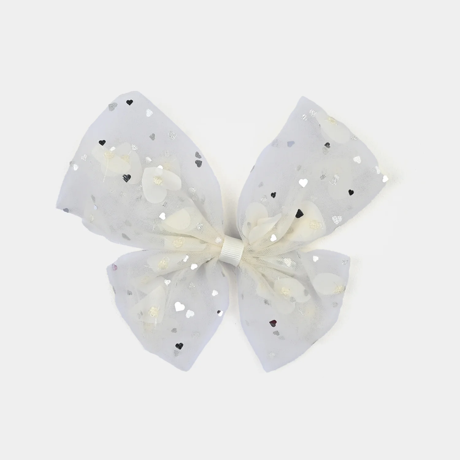 Cute Fabric Bow Hair Pin with Metal Clip - Image 2