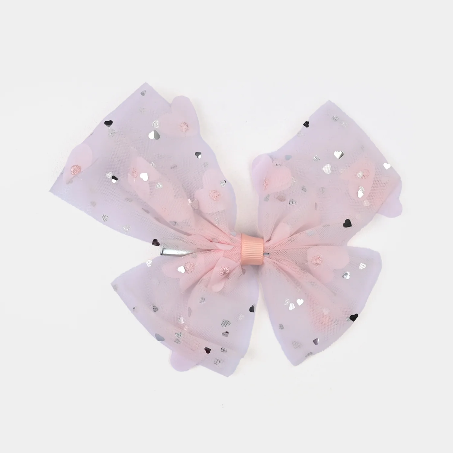 Cute Fabric Bow Hair Pin with Metal Clip - Image 2