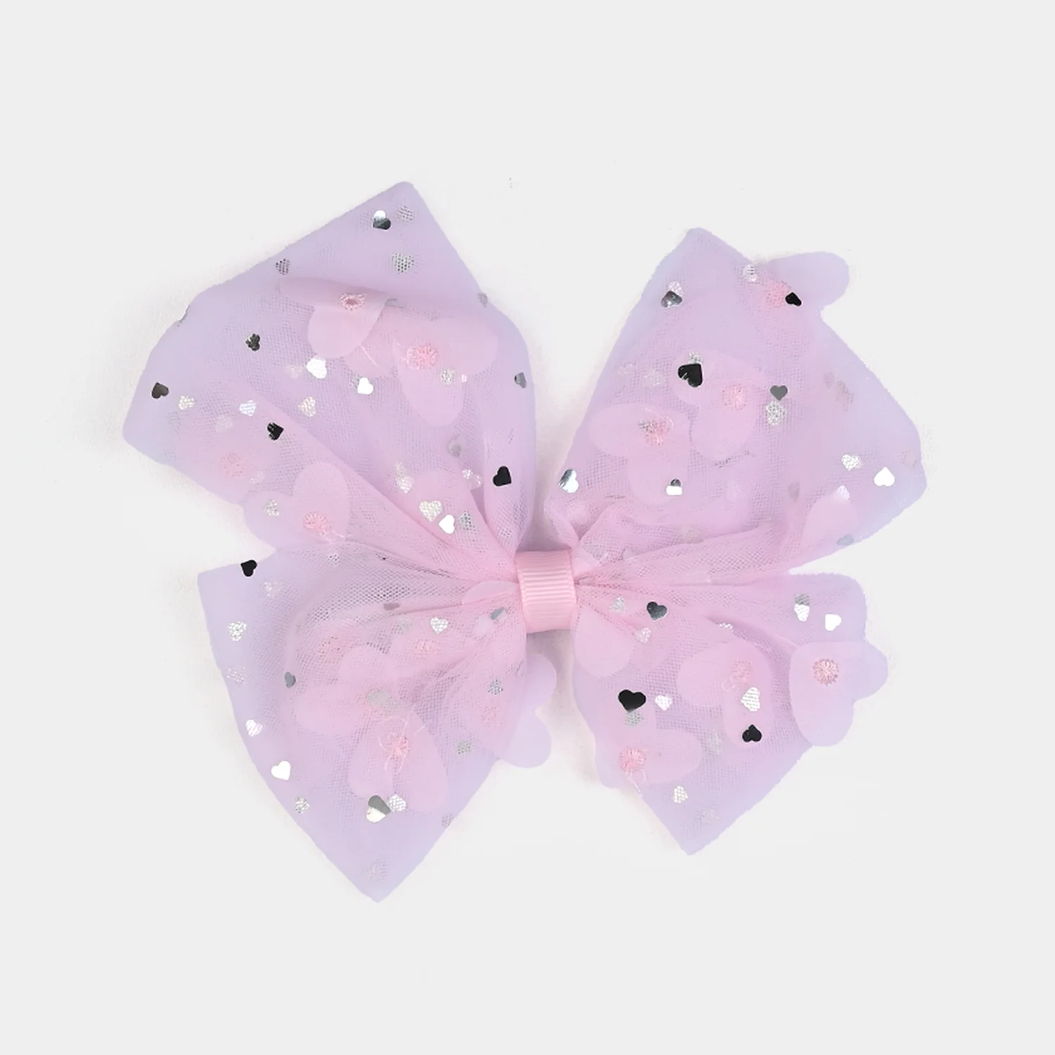 Cute Fabric Bow Hair Pin with Metal Clip - Image 2