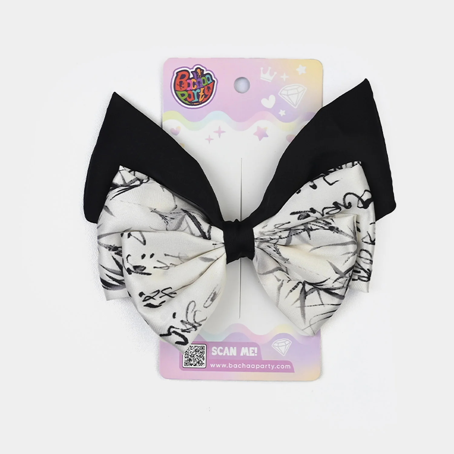Cute Fabric Bow Hair Pin with Metal Clip - Image 3