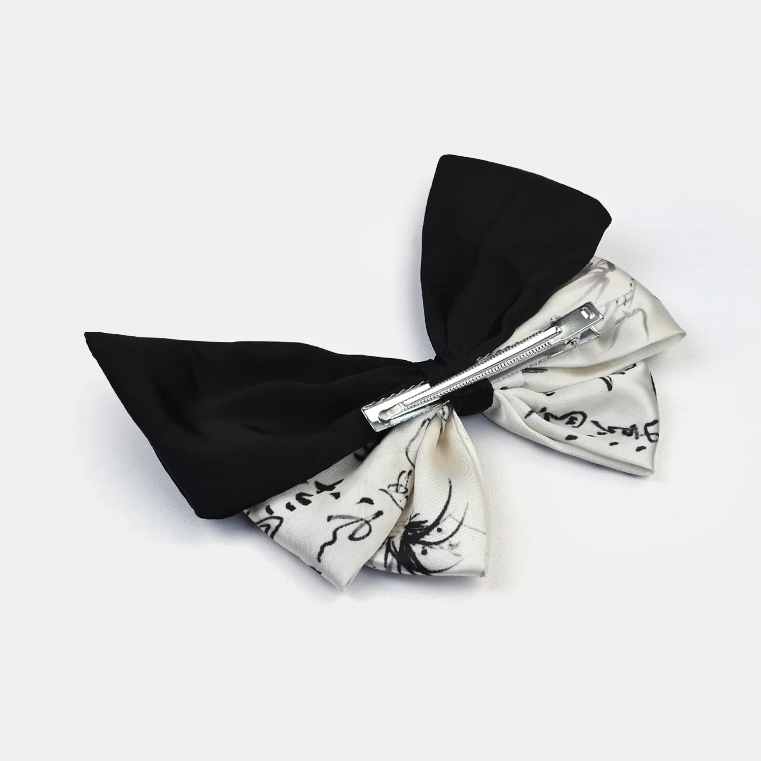 Cute Fabric Bow Hair Pin with Metal Clip - Image 4