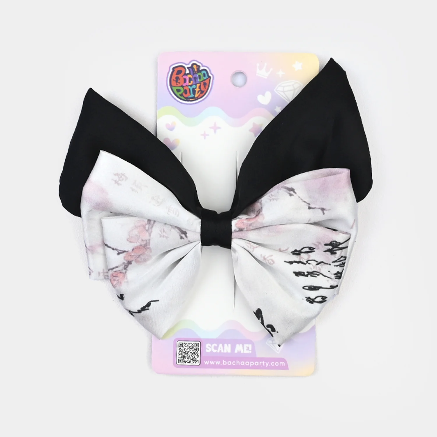 Cute Fabric Bow Hair Pin with Metal Clip - Image 3