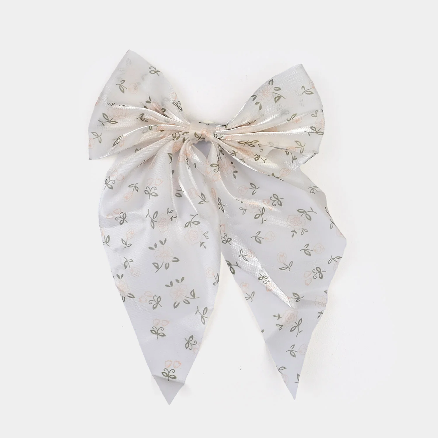 Cute Fabric Bow Hair Pin with Metal Clip - Image 2