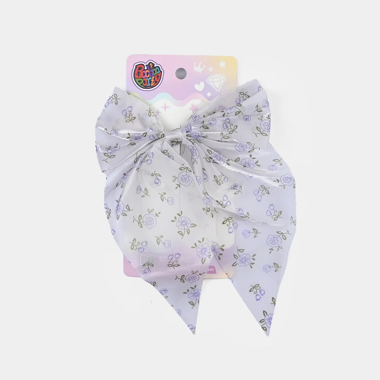 Cute Fabric Bow Hair Pin with Metal Clip - Image 3