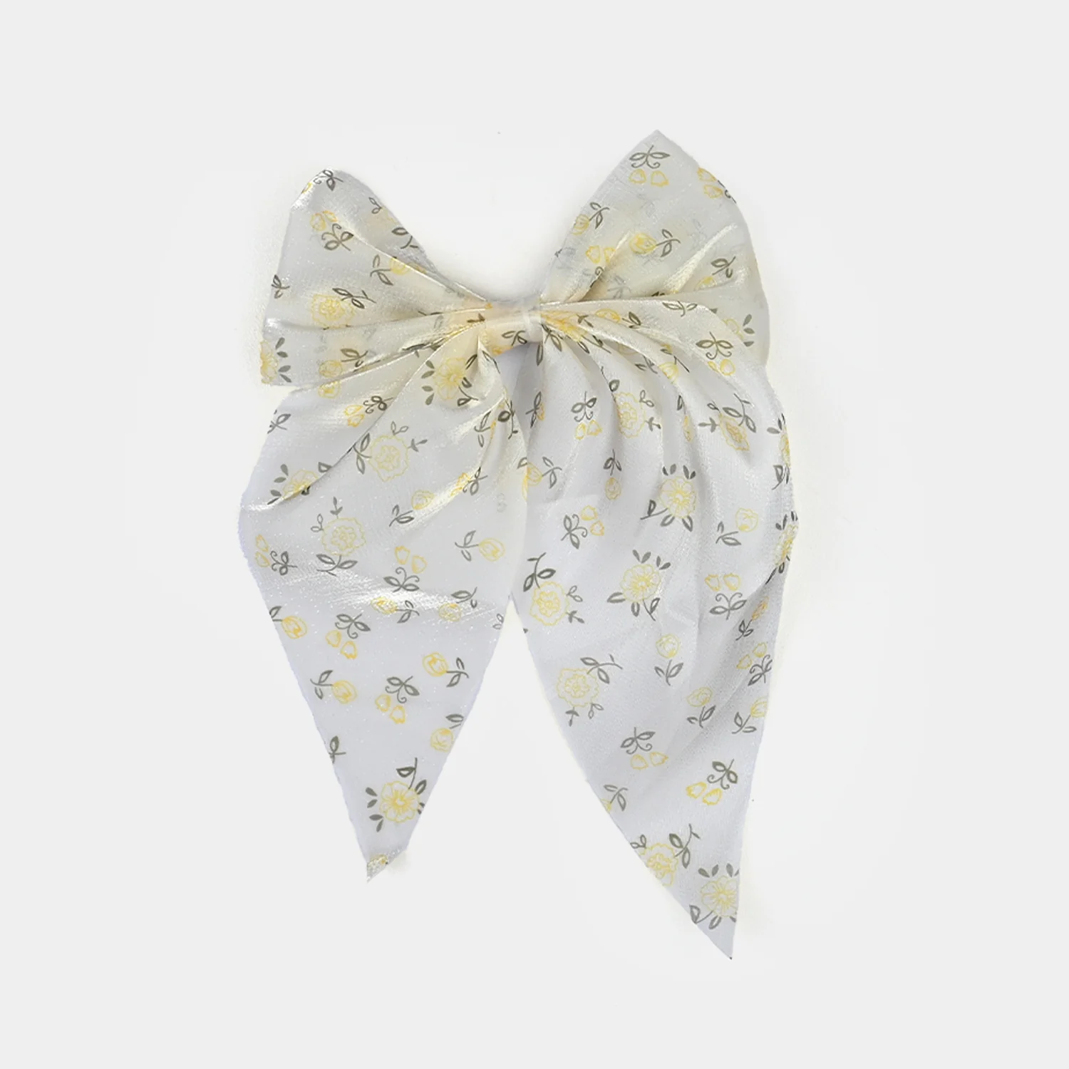 Cute Fabric Bow Hair Pin with Metal Clip - Image 2
