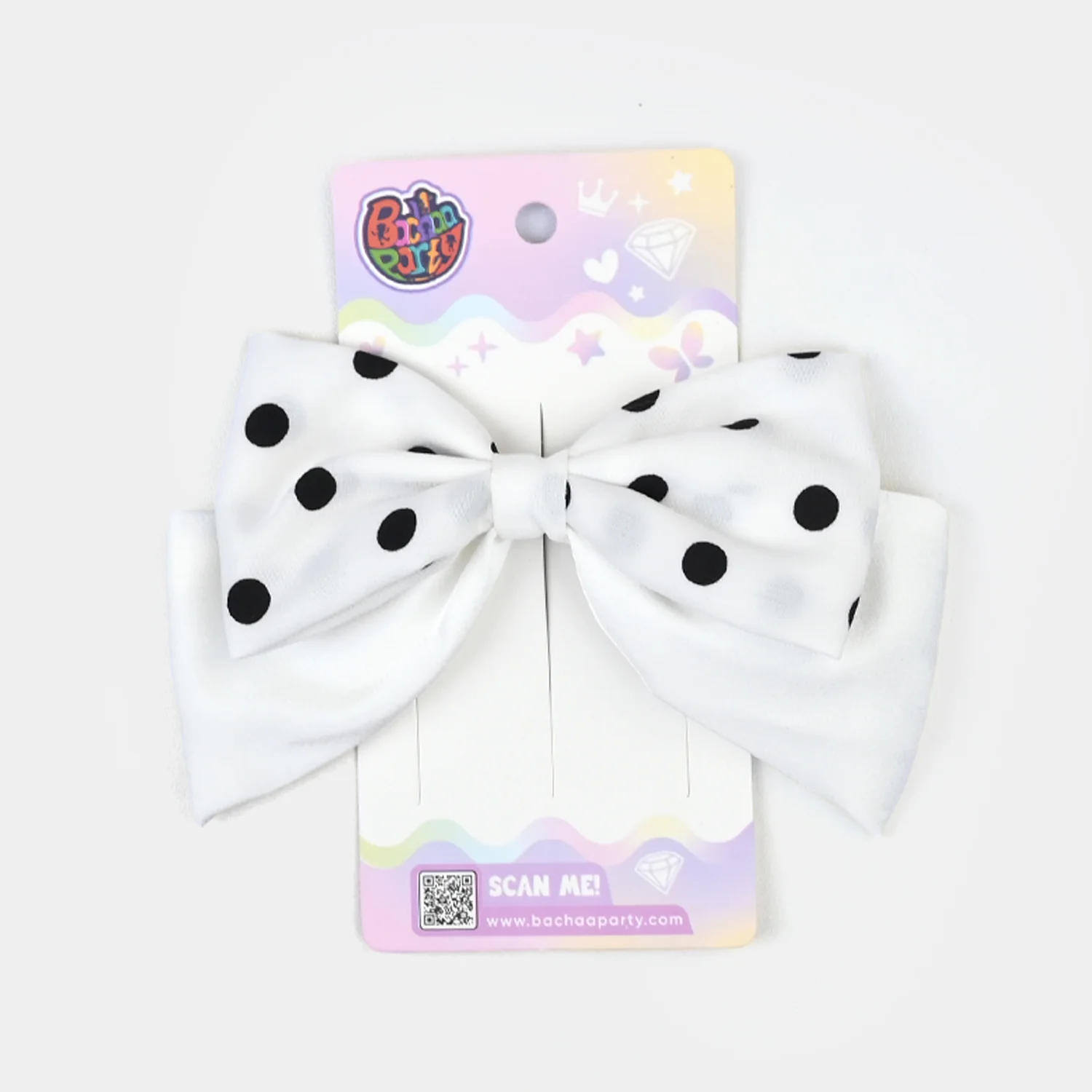 Cute Fabric Bow Hair Pin with Metal Clip - Image 3