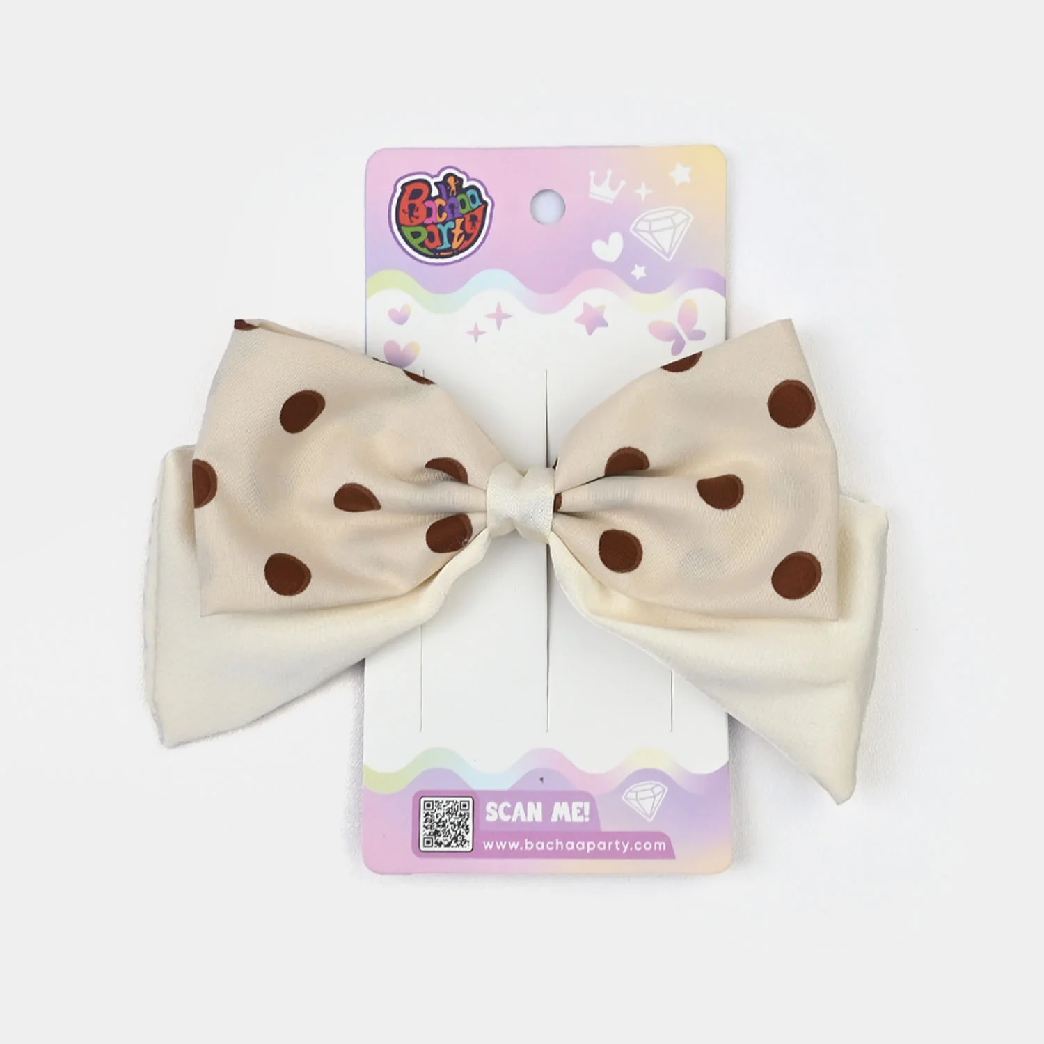 Cute Fabric Bow Hair Pin with Metal Clip - Image 3