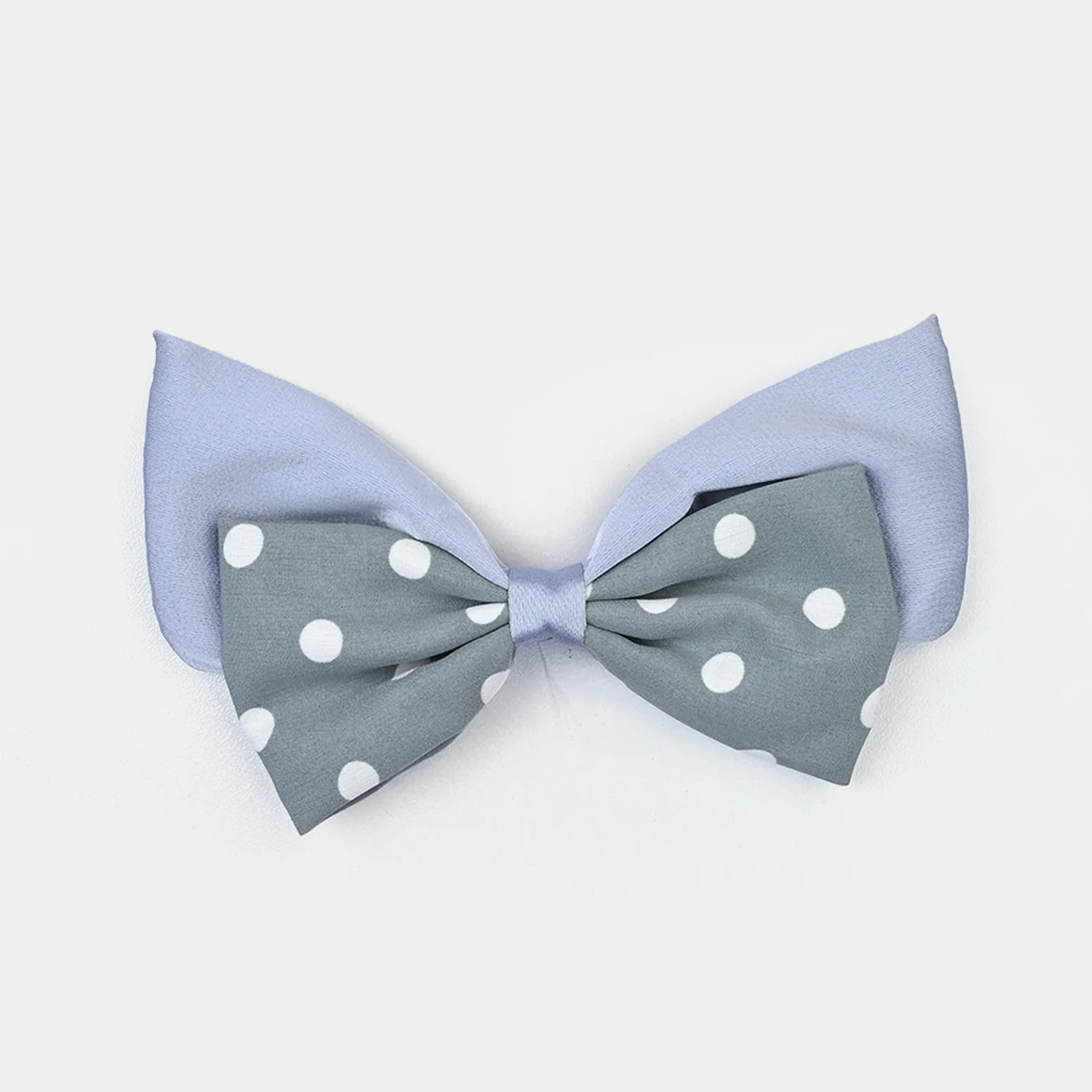 Cute Fabric Bow Hair Pin with Metal Clip - Image 2