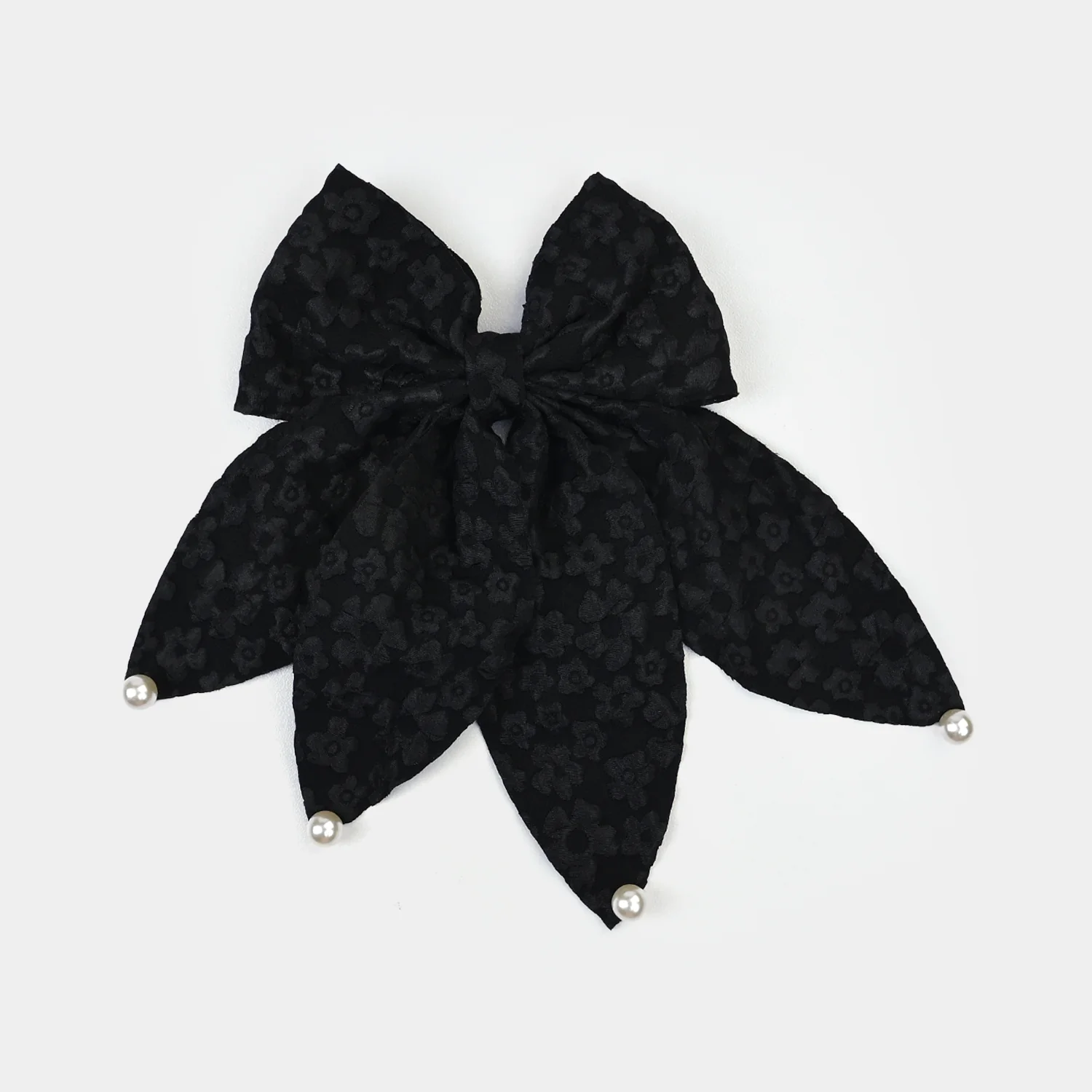 Cute Fabric Bow Hair Pin with Metal Clip - Image 2
