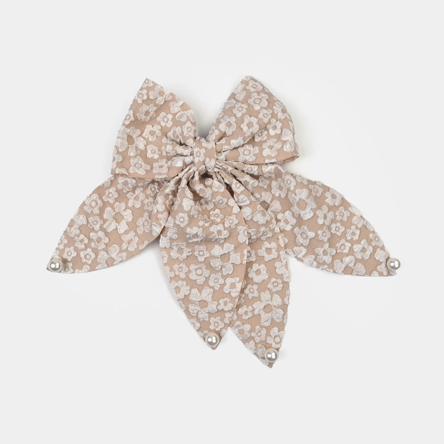 Cute Fabric Bow Hair Pin with Metal Clip - Image 2