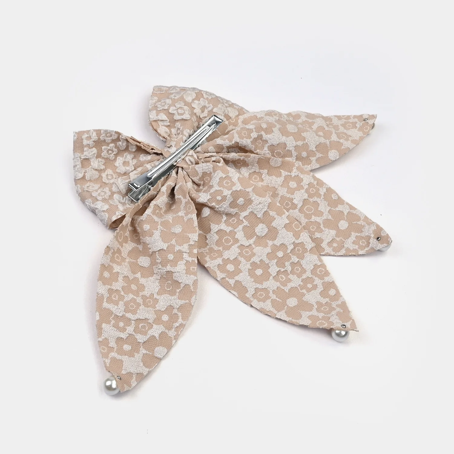 Cute Fabric Bow Hair Pin with Metal Clip - Image 4