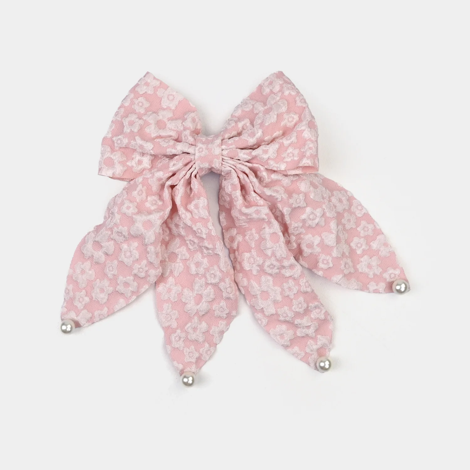 Cute Fabric Bow Hair Pin with Metal Clip - Image 2