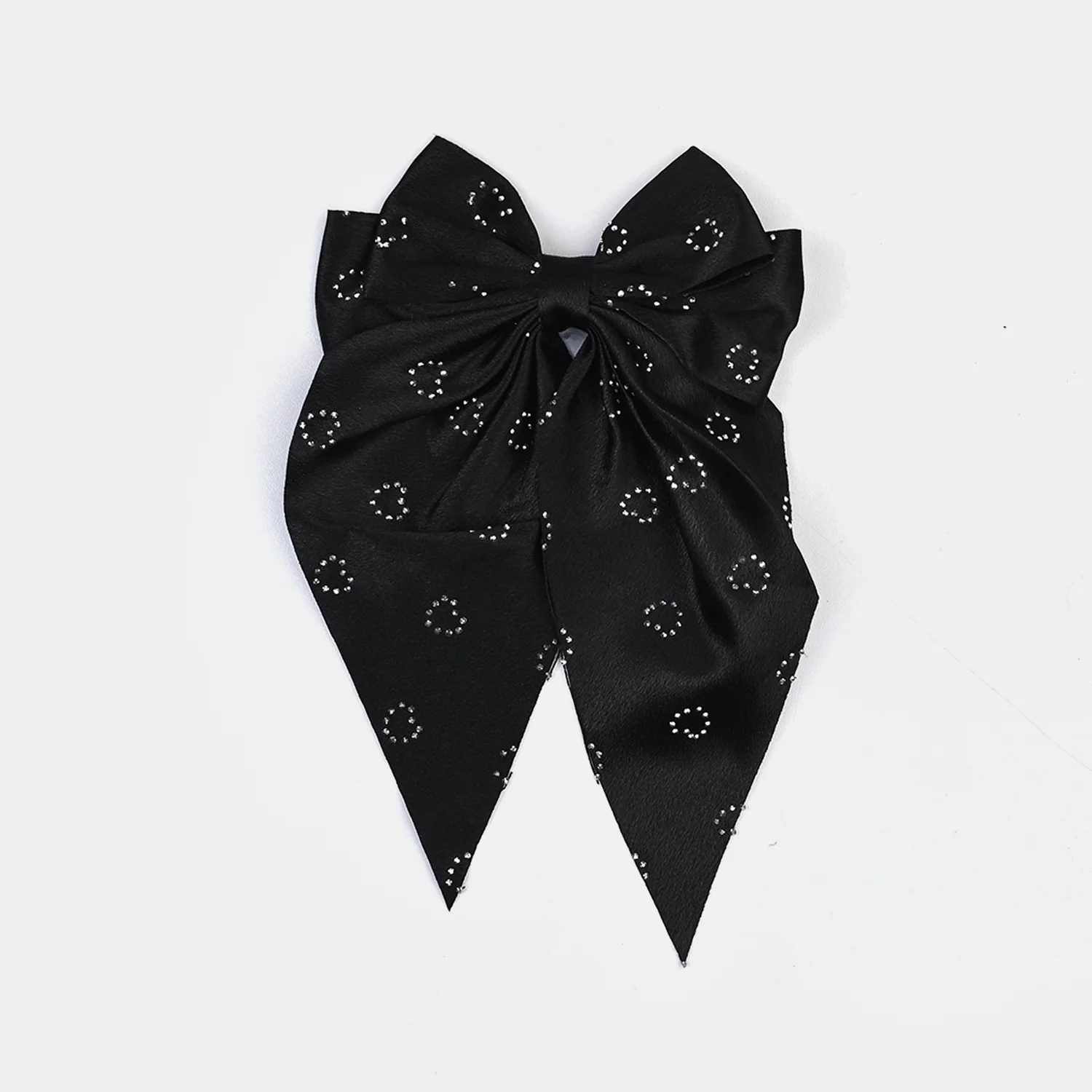 Cute Fabric Bow Hair Pin with Metal Clip - Image 2