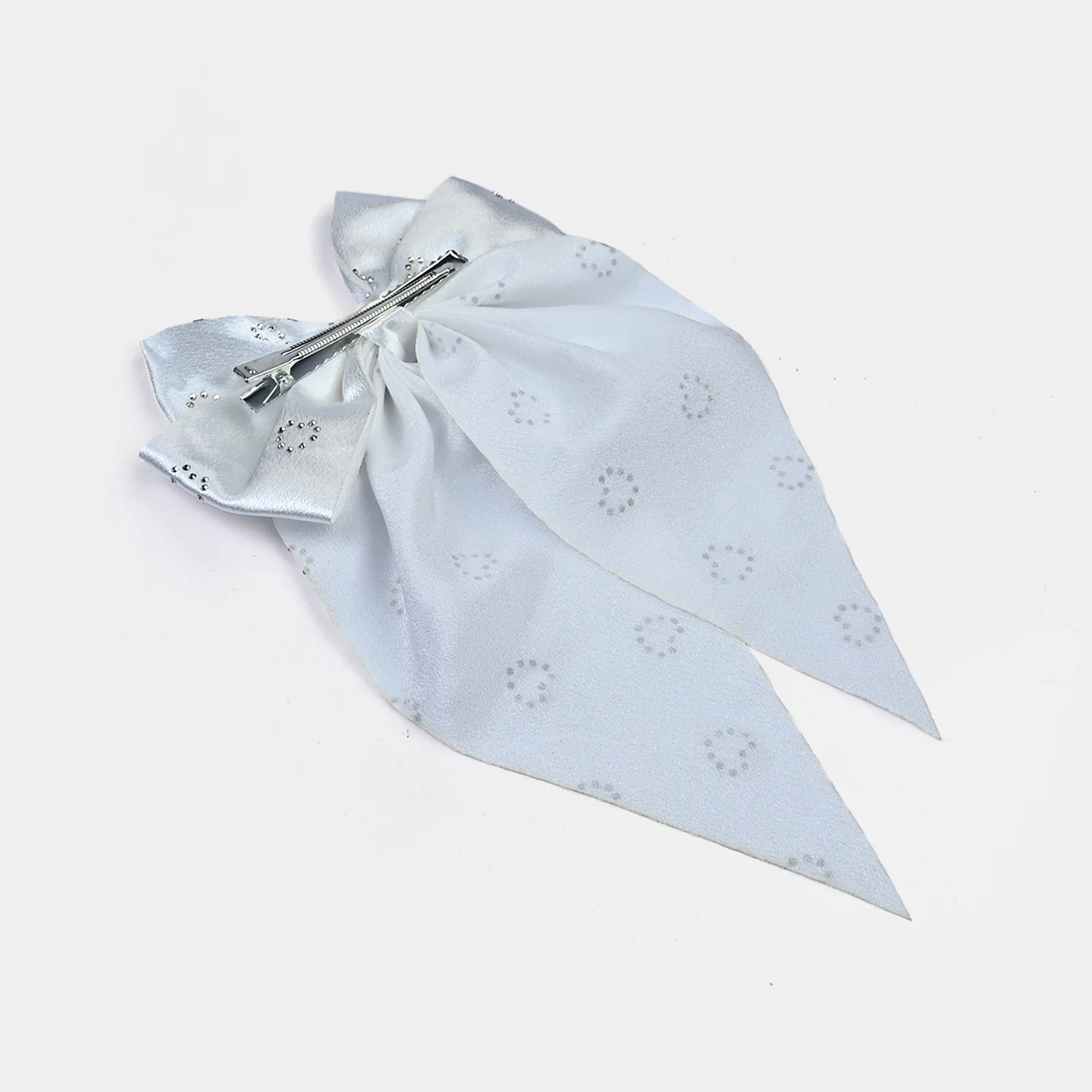 Cute Fabric Bow Hair Pin with Metal Clip - Image 5