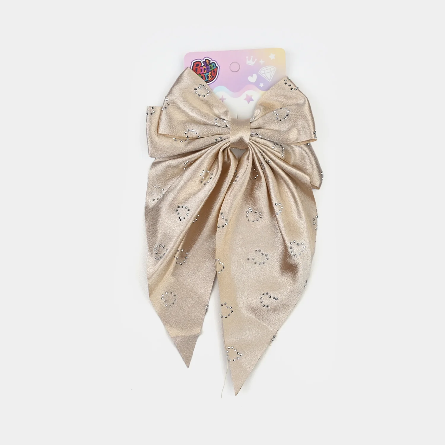 Cute Fabric Bow Hair Pin with Metal Clip - Image 3