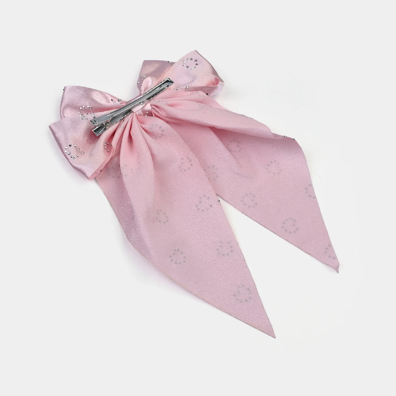 Cute Fabric Bow Hair Pin with Metal Clip - Image 4
