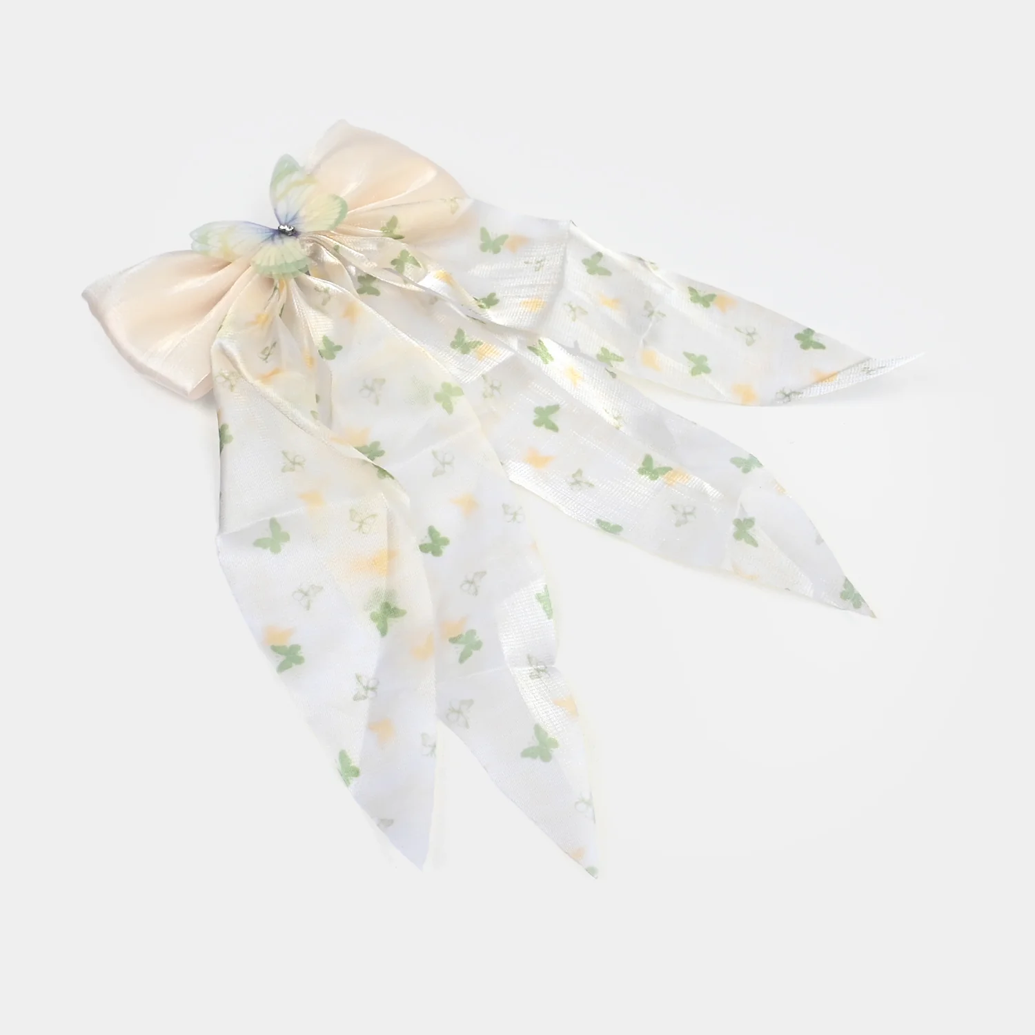 Cute Fabric Bow Hair Pin with Metal Clip
