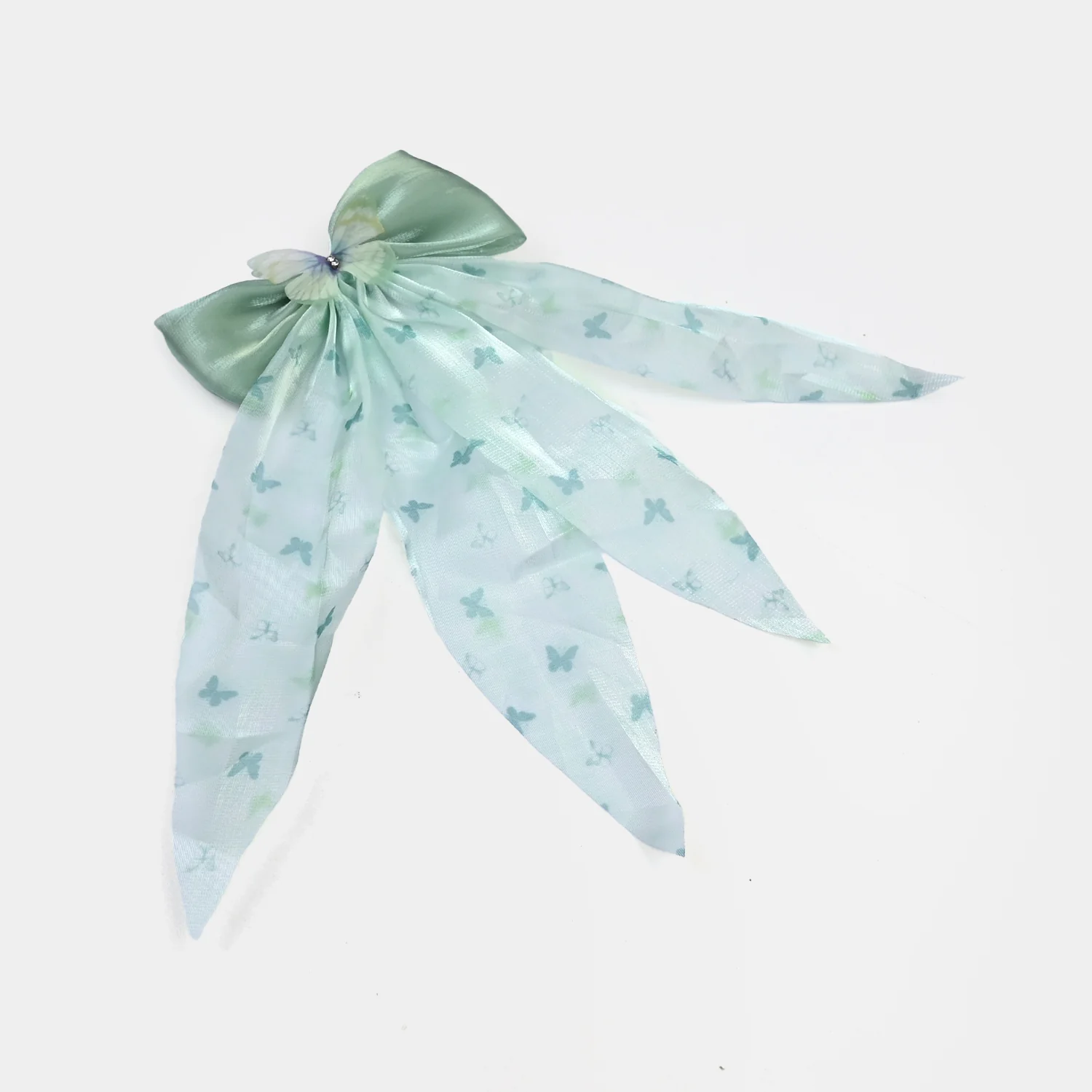 Cute Fabric Bow Hair Pin with Metal Clip