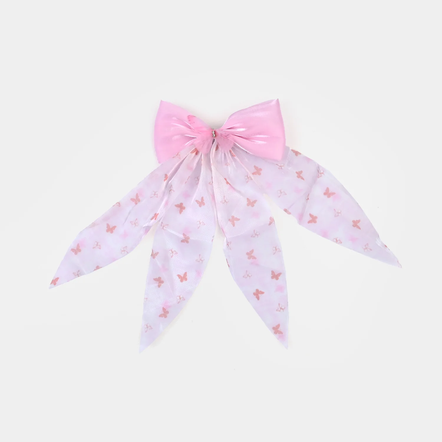 Cute Fabric Bow Hair Pin with Metal Clip - Image 2
