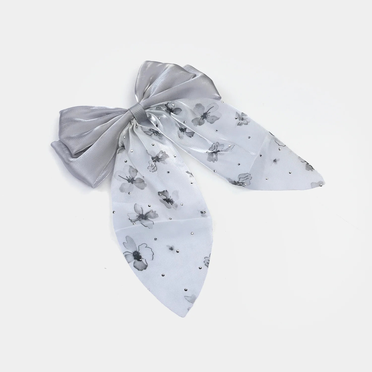 Cute Fabric Bow Hair Pin with Metal Clip