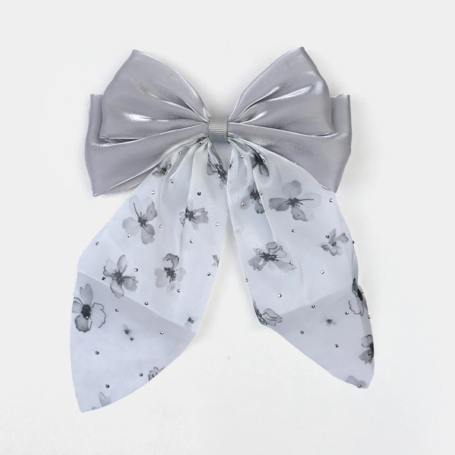 Cute Fabric Bow Hair Pin with Metal Clip - Image 2