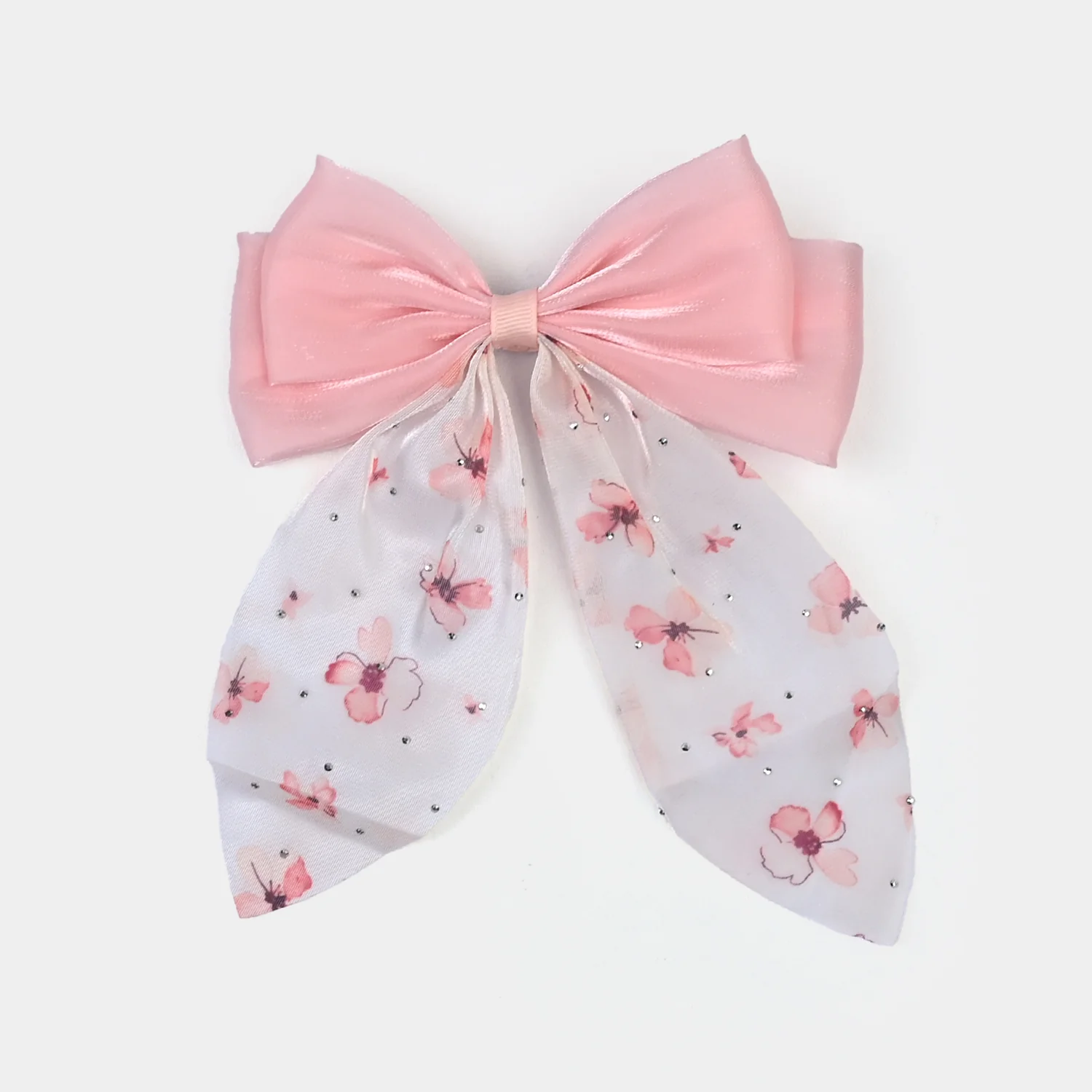 Cute Fabric Bow Hair Pin with Metal Clip - Image 2