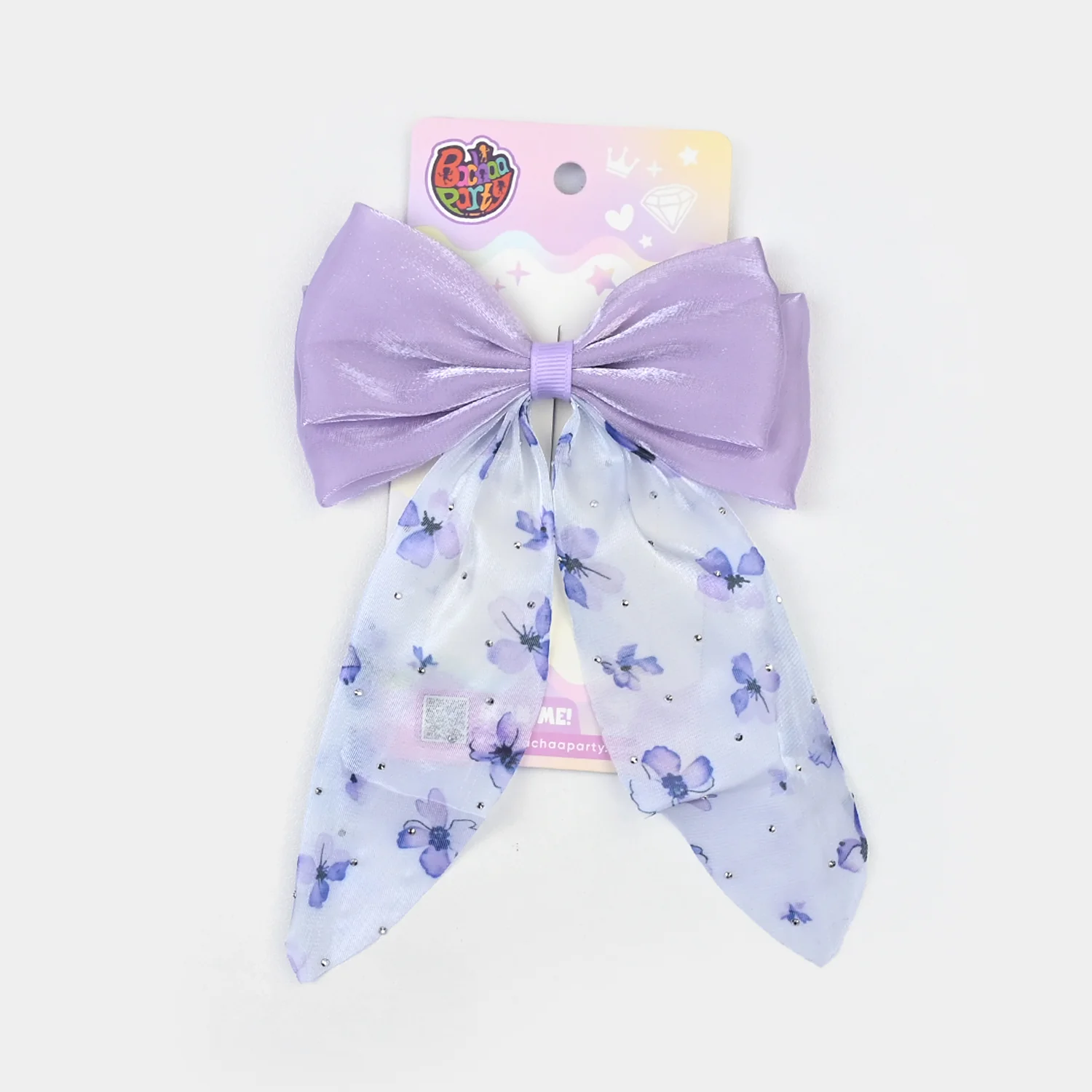 Cute Fabric Bow Hair Pin with Metal Clip - Image 3