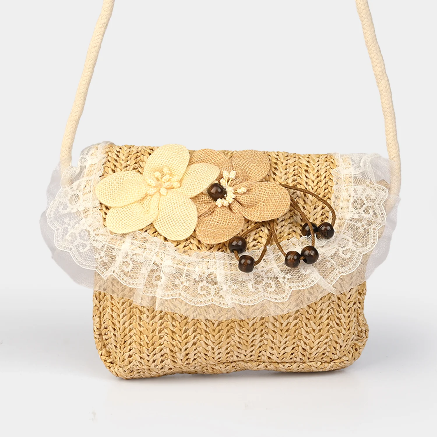Fashion Handbag With Lace & Flower - Image 2