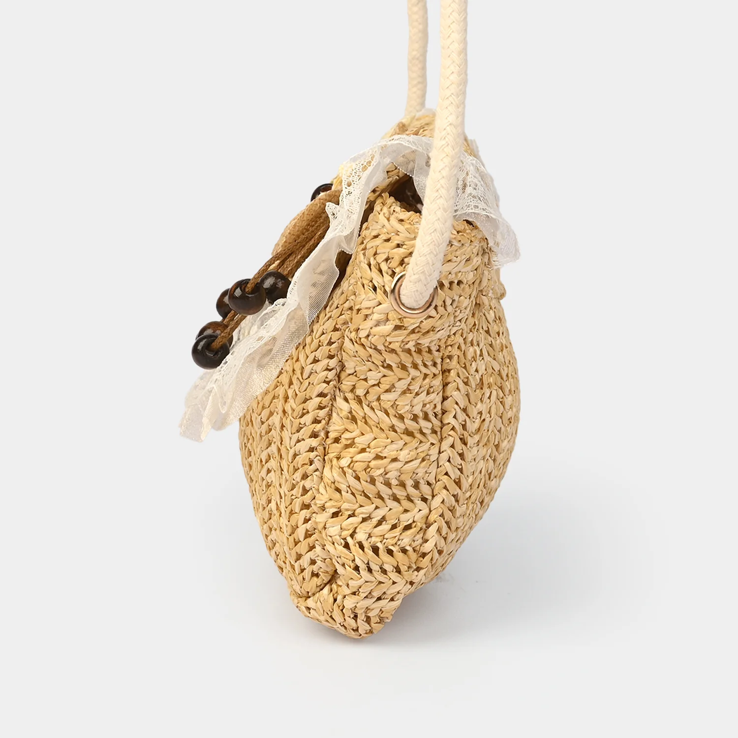 Fashion Handbag With Lace & Flower - Image 3